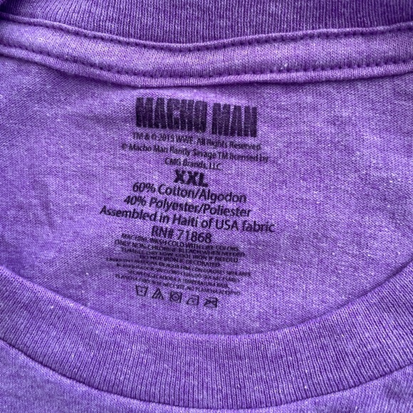 WWE Macho Man Randy Savage Sunglasses Adult Purple T-Shirt NEW No Tag - Picture 3 of 5